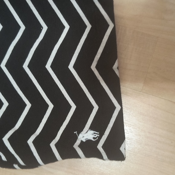 Polo Ralph Lauren Men's Linen/Cotton S/S Polo Shirt Black/White Chevron •Medium - Picture 2 of 4